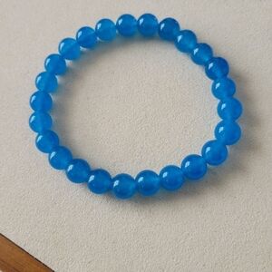 South African Blue Topaz Beaded Bracelet  / Unisex